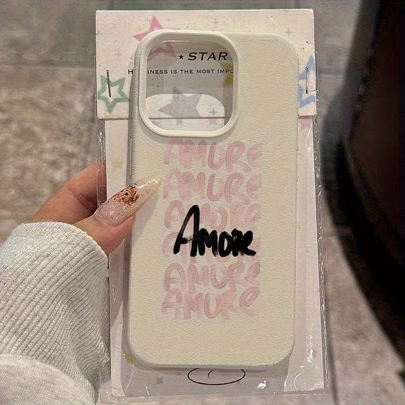 🤍 “Amor” Yazılı Soft Telefon Kılıfı | Minimal & Romantic Stil 💌