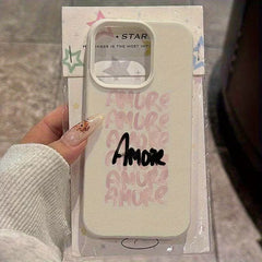 🤍 “Amor” Yazılı Soft Telefon Kılıfı | Minimal & Romantic Stil 💌
