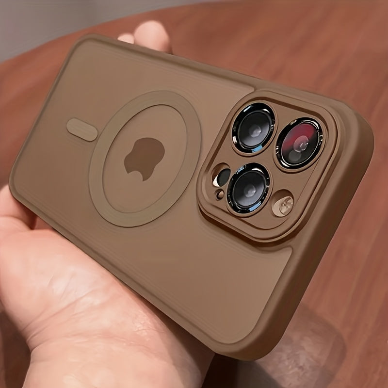 Lüks Manyetik Kablosuz Şarj Uyumlu Mat Zırhlı iPhone Kılıfı – 11–17 Air / Pro Max / Plus, Sert PC + Lens Koruma, Şok Emici Tasarım