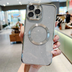 Parlak Simli Elektro Kaplama Manyetik Telefon Kılıfı – iPhone 15 Pro Max / 14 Pro / 13 / 12 Pro Max / 12 Pro / 11 Pro Max / 11 Uyumlu