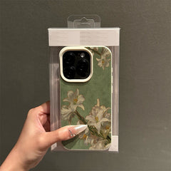 Beyaz Zambak Yağlı Boya Tasarımlı iPhone 16 Pro Max Telefon Kılıfı