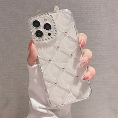 Siyah Rombik / Elmas Desenli Yüksek Kalite Minimalist Mat iPhone Kılıfı