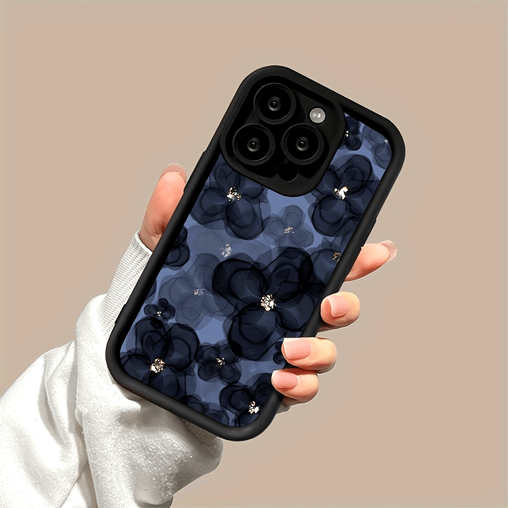Cool Mavi Çiçek Desenli Telefon Kılıfı – Geniş iPhone Uyumluluğu