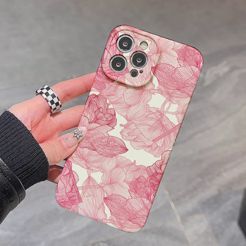 FL Çiçek Desenli Tam Kapsama Darbe Dayanıklı Sert Telefon Kılıfı – iPhone 11/12/13/14/15/16, Plus/Pro/Pro Max Uyumlu, Erkek ve Kadınlar İçin Hediye Koruyucu Kapak