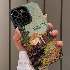 Güzel Bir Bahçe Kulübesi Yağlı Boya Tasarımlı Telefon Kılıfı – iPhone 16 Pro Max, 15 Pro Max, 14, 16 Plus, 15, 13 Pro, 12, 11, X, XR, XS Max Uyumlu, Şık Tam Kaplama Dikey Koruyucu Kılıf