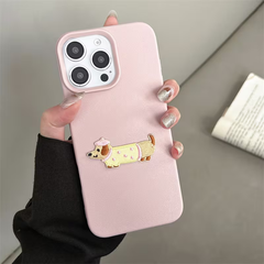 🐶 Nakışlı Sosis Köpek Pudra Telefon Kılıfı | Cute & Soft Stil 🎀