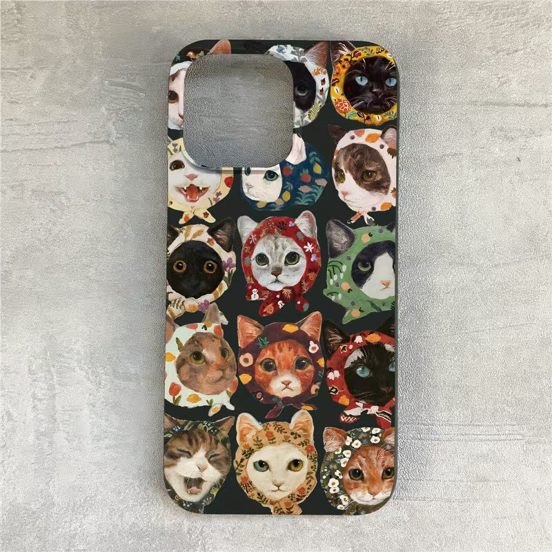 Sevimli Kedi İllüstrasyonlu Telefon Kılıfı – Şık ve Koruyucu Tasarım