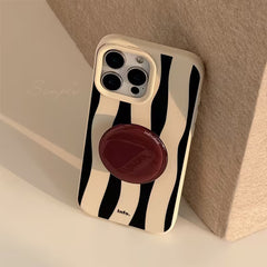 🖤🤍 Zebra Desenli Standlı Telefon Kılıfı | Modern & Trend Stil