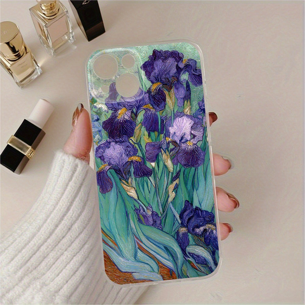 Van Gogh’un İrisleri Temalı TPU Telefon Kılıfı – Slim ve Esnek Tasarım