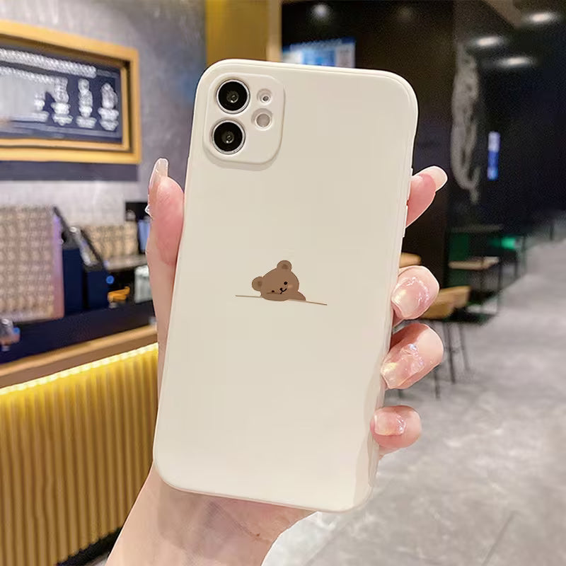 🤍🧸 Minimal Ayıcık Desenli Telefon Kılıfı | Soft & Cute Stil
