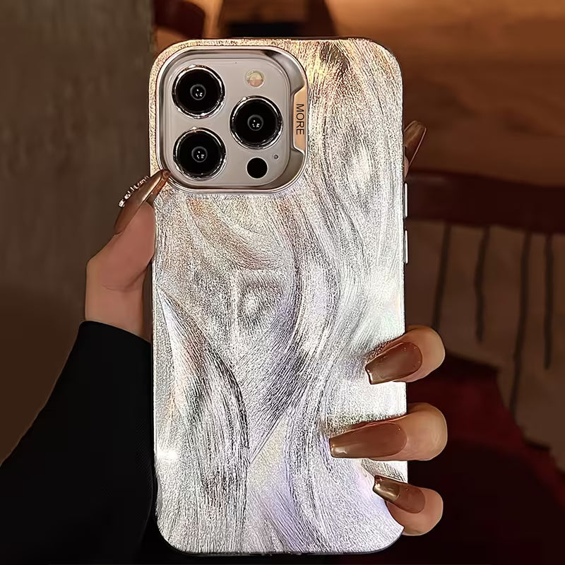 ✨🌙 Gümüş Parıltılı Premium Telefon Kılıfı – Gece Işıltısı