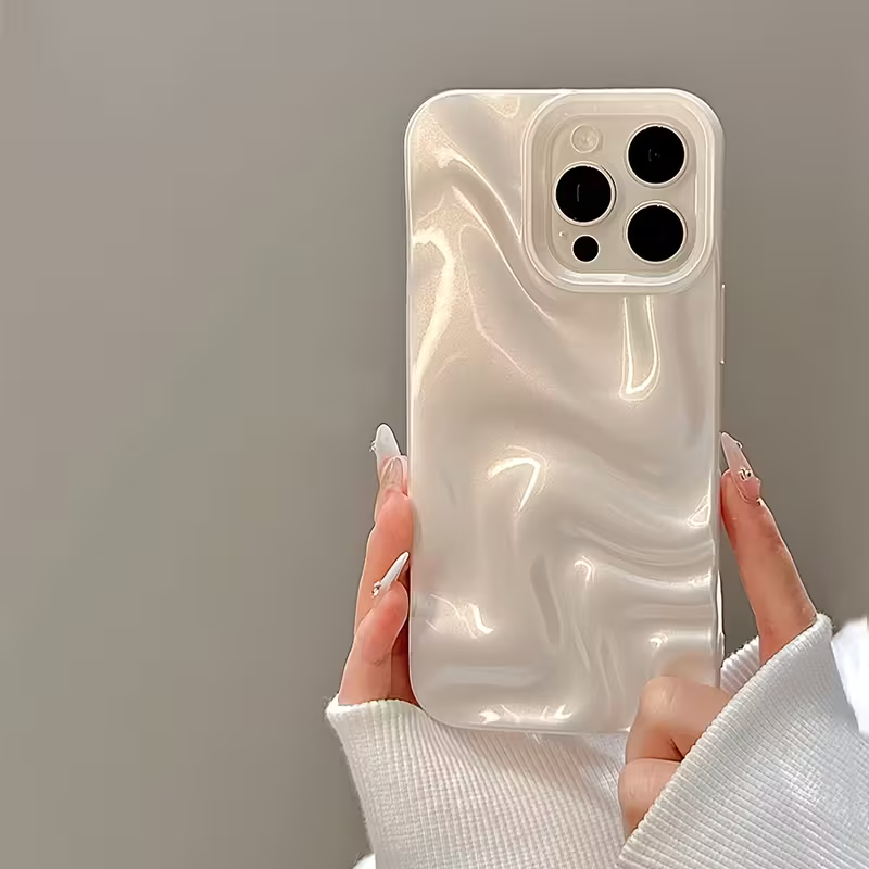 🤍 İnci Parlak Dokulu Telefon Kılıfı | Minimal & Luxury Stil ✨