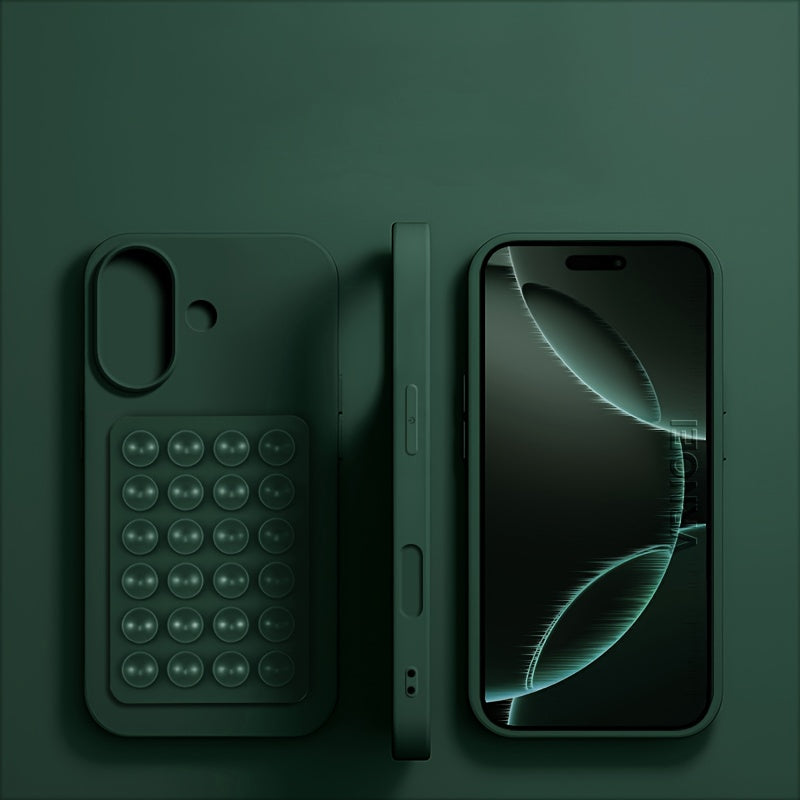 Suction Cup Holder Mobil Telefon Kılıfı – iPhone 17, 17 Air, 16 Pro Max, 16, 16 E, 15 Pro Max, 15, 14 Plus, 14, 13, 12, 11 ile Uyumlu