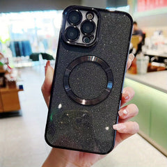 Parlak Simli Elektro Kaplama Manyetik Telefon Kılıfı – iPhone 15 Pro Max / 14 Pro / 13 / 12 Pro Max / 12 Pro / 11 Pro Max / 11 Uyumlu