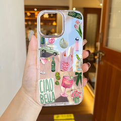 Şık İtalyan Tarzı Estetik Telefon Kılıfı – iPhone 16/11/15/14/13/12 Pro Max/XR/Plus Uyumlu Şeffaf Kılıf, Kadınlar, Erkekler ve Kız Kardeşler İçin Mükemmel Doğum Günü ve Ramazan Hediyesi