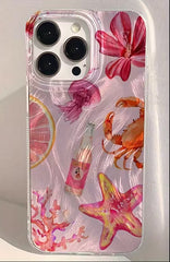 Şeffaf Çiçek Desenli Telefon Kılıfı – Parlak & Renkli Floral Tasarım